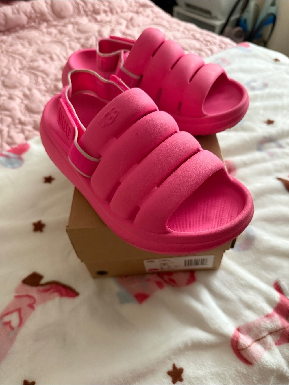 UGG Kids' Hot Pink Foam Slide Sandals